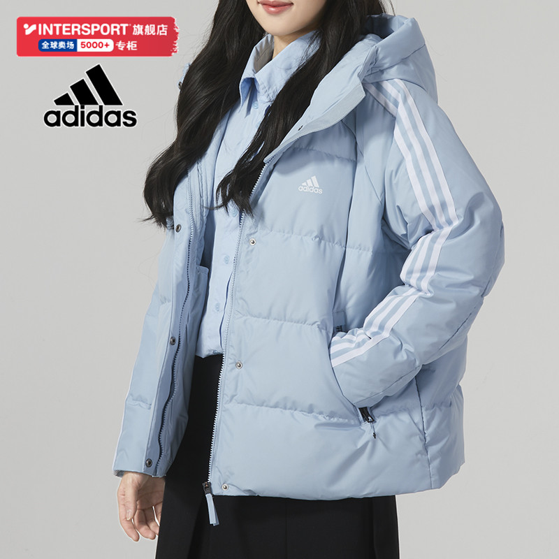 adidas阿迪达斯春季新款保暖外套女装运动休闲连帽羽绒服IT8718