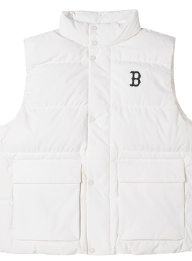 MLB官方男女情侣大logo时尚休闲羽绒马甲外套24秋季新品背心DVB01