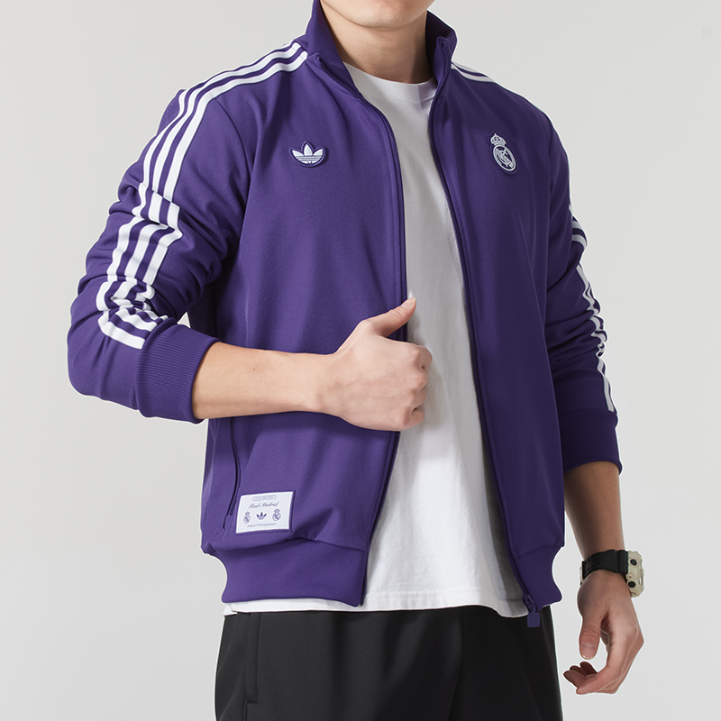 Adidas阿迪达斯外套男2025冬季运动服足球训练立领针织夹克JF2582