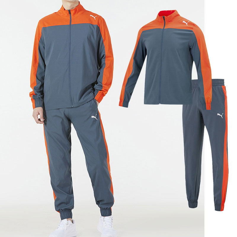 푸마 푸마 스포츠 정장 남성 2024 가을 신상 루즈한 투피스 세트 우븐 재킷 바지 521043