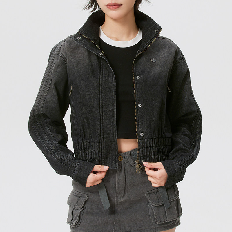 阿迪达斯三叶草外套女装2026春季新款运动服女士短款立领牛仔夹克,运动服/休闲服装,运动茄克/外套,淘宝优惠券,粉丝福利购,淘宝优惠卷