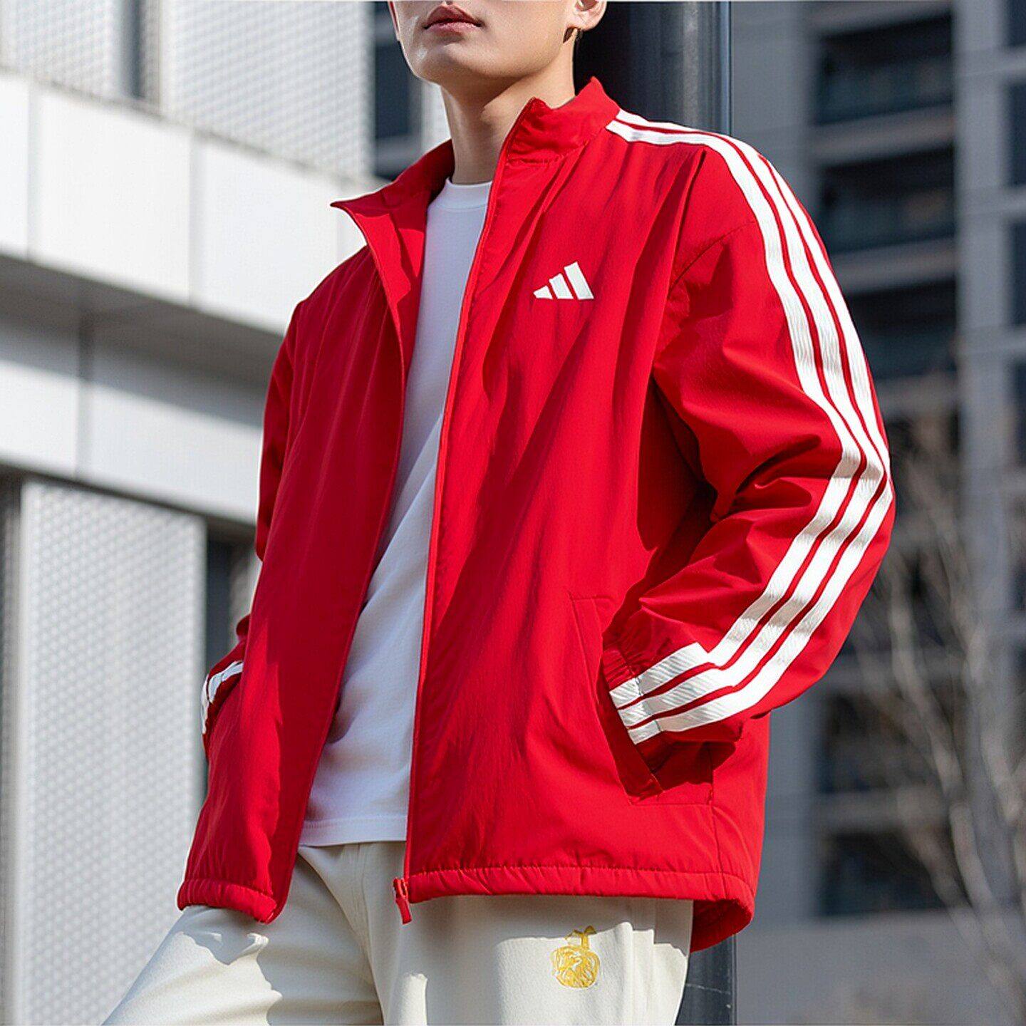 阿迪达斯马年本命年红色外套男2026春季新年款加绒运动服夹克上衣,运动服/休闲服装,运动茄克/外套,淘宝优惠券,粉丝福利购,淘宝优惠卷