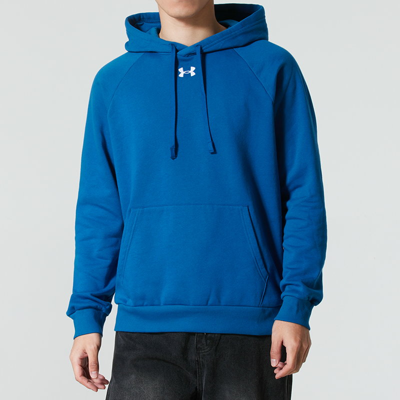 安德玛UA官方男子秋冬加绒卫衣连帽套头保暖休闲运动上衣1379757