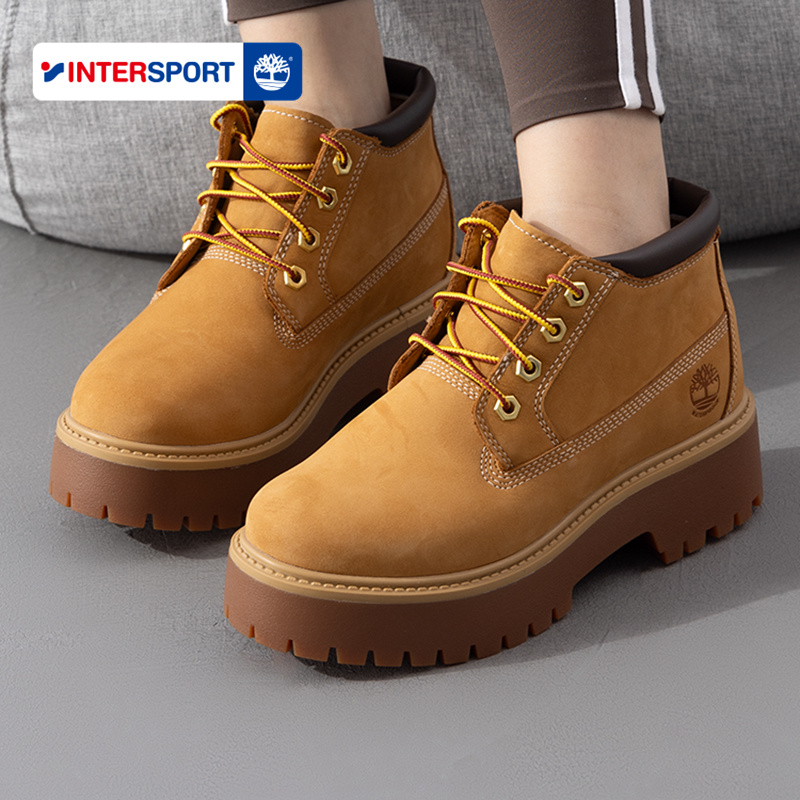 Timberland添柏岚官方女鞋中帮黄靴户外防水厚底增高短靴A5RF9