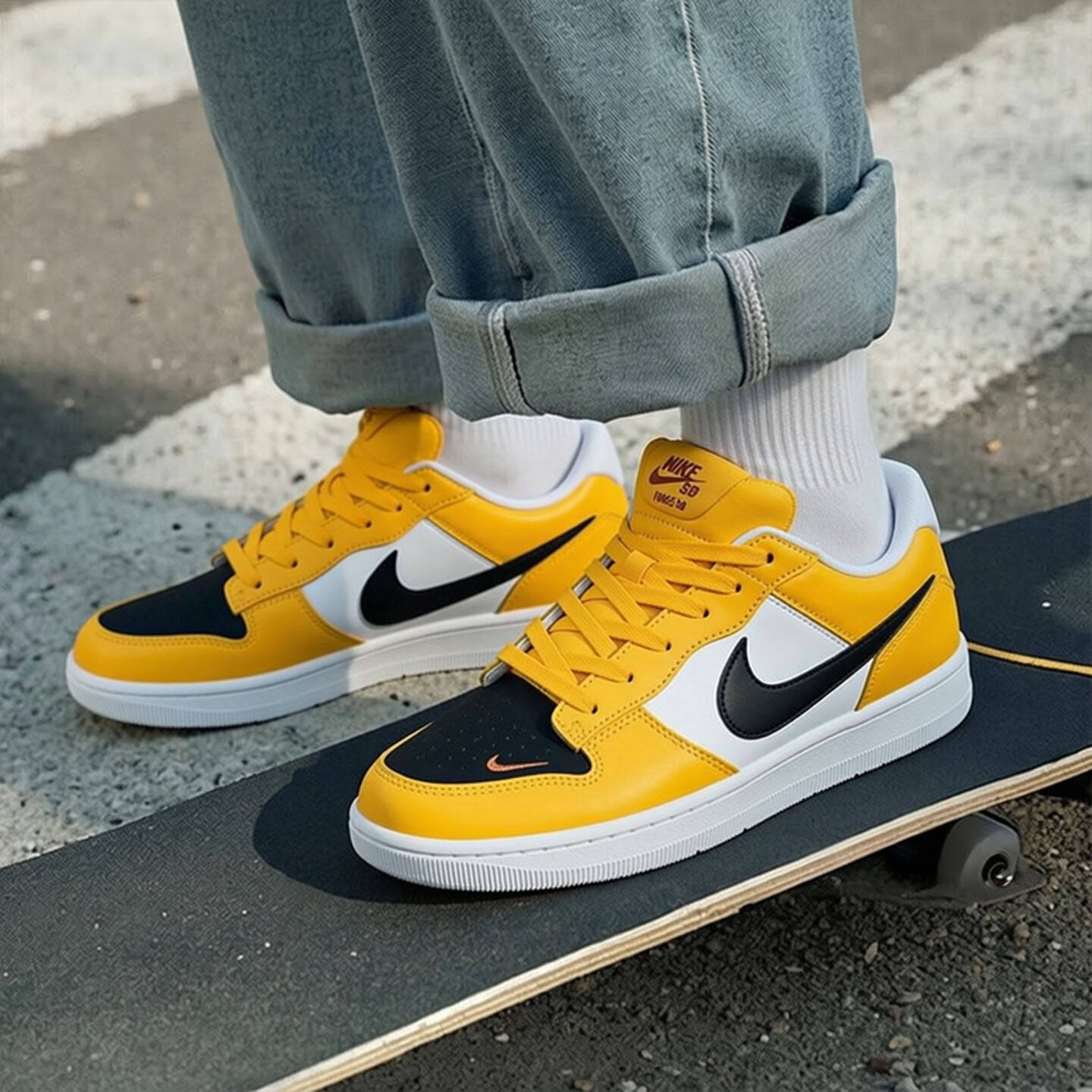 茵特丨耐克官方正品男鞋NIKE SB FORCE 58新款黄色休闲鞋运动板鞋