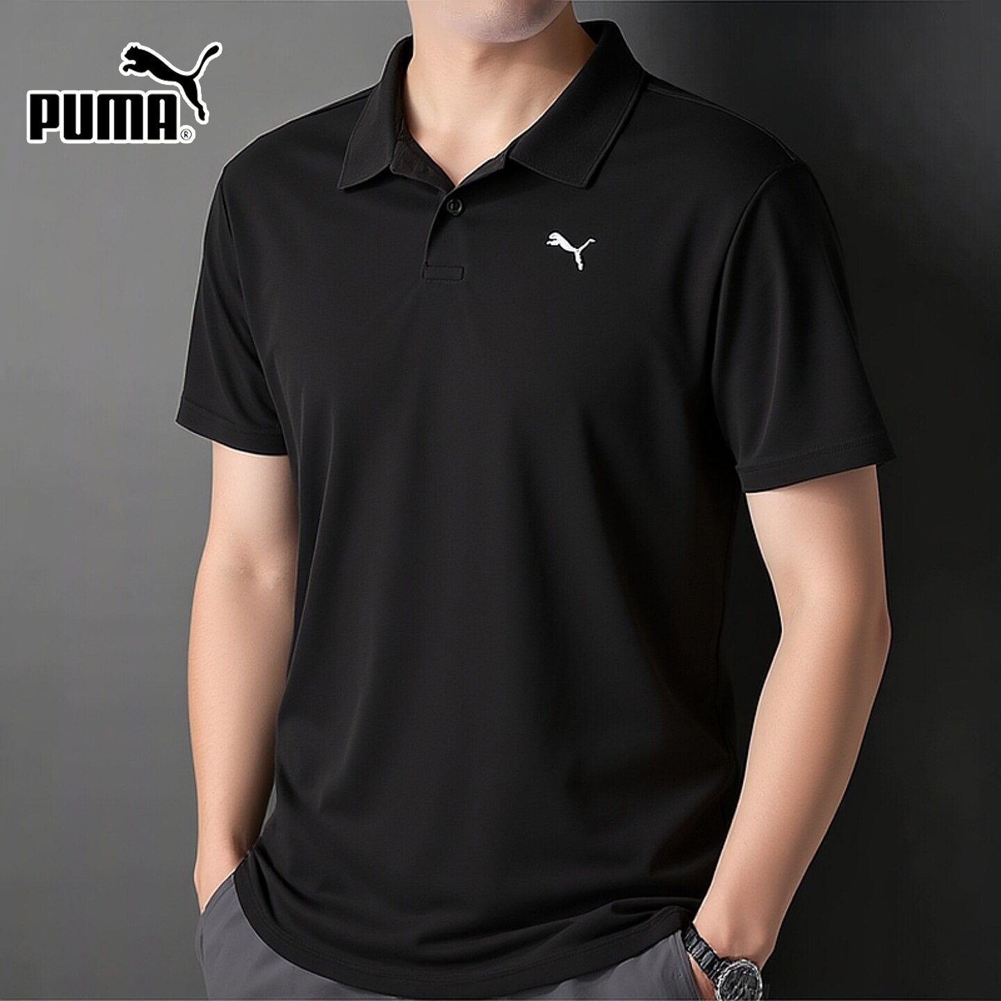 茵特丨PUMA彪马POLO衫男2026夏季新款运动服黑色短袖速干