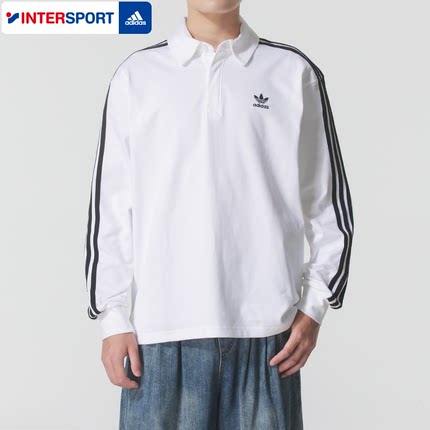 Adidas阿迪达斯官方正品三叶草男士三条纹针织美式运动长袖IZ2459