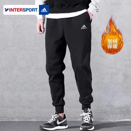阿迪达斯正品加绒针织长裤男裤2025冬季加厚保暖舒适运动裤IB2769