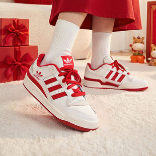 阿迪达斯三叶草板鞋男鞋女鞋2026新款新年款红色低帮休闲鞋运动鞋