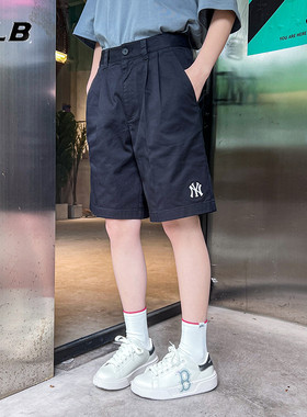 MLB官方 女裤短裤2025秋季新款运动裤宽松时尚五分裤潮3FSMB0633