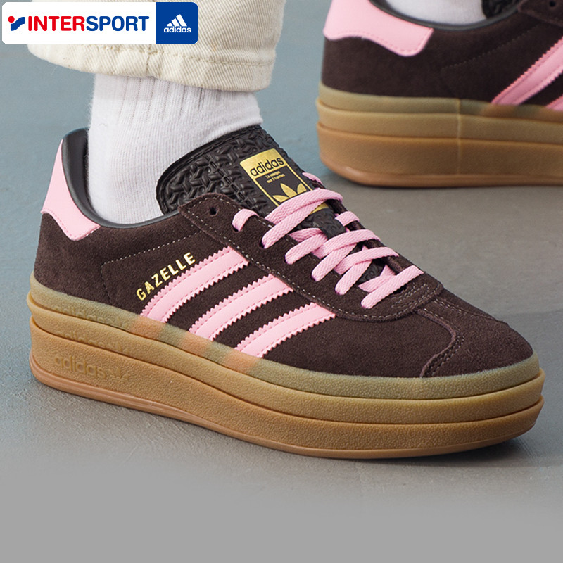 adidas阿迪达斯三叶草T头鞋女鞋新款GAZELLE厚底板鞋德训鞋IH6786
