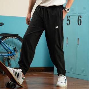 新款 夏季 黑色运动裤 薄款 IT5457 阿迪达斯速干裤 透气梭织长裤 子男裤