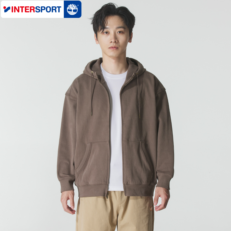 添柏岚官方男款连帽拉链外套2025冬季新款户外透气宽松夹克A6NC3