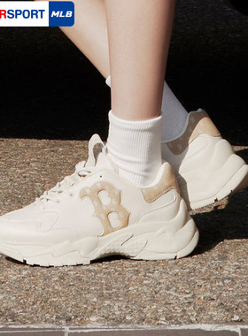 MLB官方休闲鞋男鞋24新款女鞋厚底老爹鞋老花复古运动鞋3ASHBWM4N