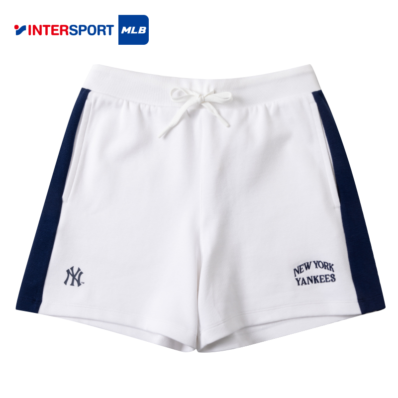 MLB官方短款男女同款24新款学院风运动裤跑步透气三分裤3FSPV0243