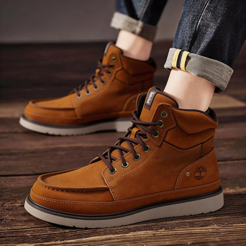 Timberland添柏岚马丁靴男鞋大黄靴夏季户外休闲鞋透气皮革高帮靴