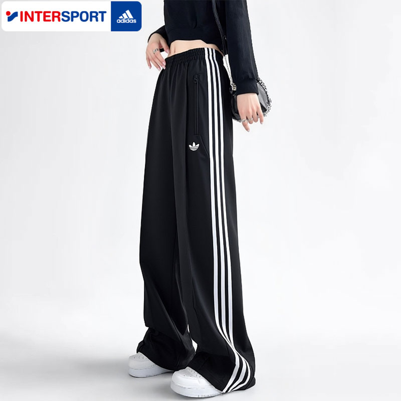 阿迪达斯三叶草女宽松直筒运动裤