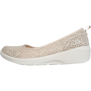 斯凯奇一脚蹬穿脱女鞋春季新款蕾丝网面单鞋女款休闲鞋透气通勤鞋