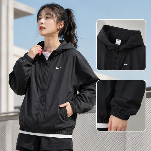 茵特丨耐克外套女装防晒服官方正品秋季户外连帽运动UPF40+皮肤衣