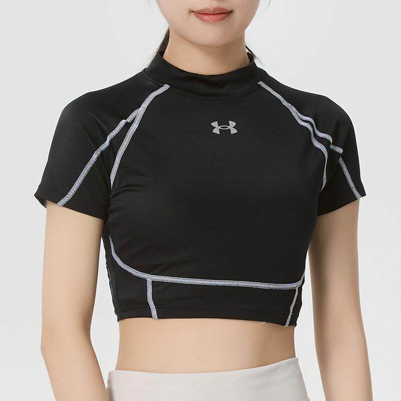 安德玛女士短袖女装2026春夏新款露腰紧身T恤健身运动上衣6014710