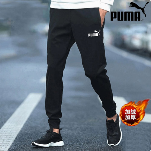 茵特丨PUMA彪马正品长裤男裤秋季加绒保暖休闲裤黑色束脚裤运动裤