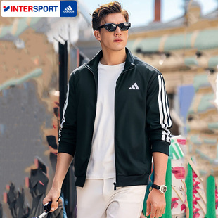 Adidas阿迪达斯正品三条纹针织夹克男新款运动时尚休闲外套JI8816