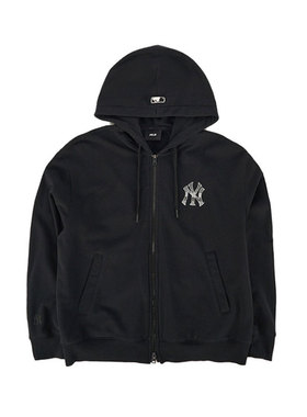 MLB官方男女同款时尚仿牛仔老花拉链夹克26春季新款连帽外套TRM02