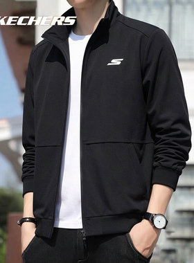 斯凯奇外套男装2026春季新款运动服跑步训练健身夹克上衣P224M122