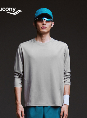Saucony索康尼官方HARE HO系列舒适透气弹力吸湿排汗圆领长袖T恤