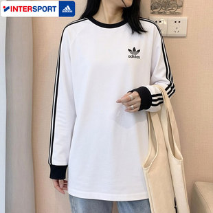 男士 运动服白色打底衫 纯棉圆领卫衣 T恤女新款 阿迪达斯三叶草长袖