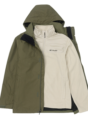 哥伦比亚冲锋衣男秋冬户外徒步登山抓绒内胆三合一防水外套WE6504