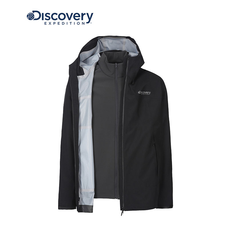 Discovery探索软壳三合一冲锋夹克男25秋冬新品户外防水登山外套