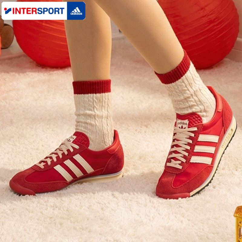 阿迪达斯三叶草红色女款德训鞋