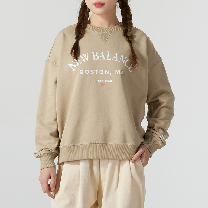 NEW BALANCE卫衣女装2025夏季运动服圆领宽松休闲套头衫AWT51371