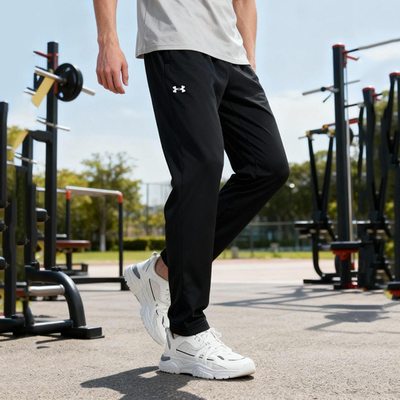 UA安德玛官网加针织长裤男冬季新款训练舒适运动裤宽松保暖直筒裤