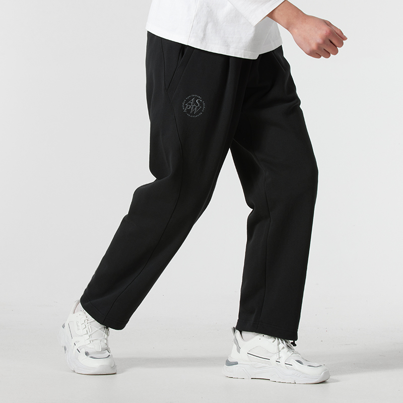 adidas阿迪达斯男子长裤2025冬季新款运动宽松针织直筒裤JP3006