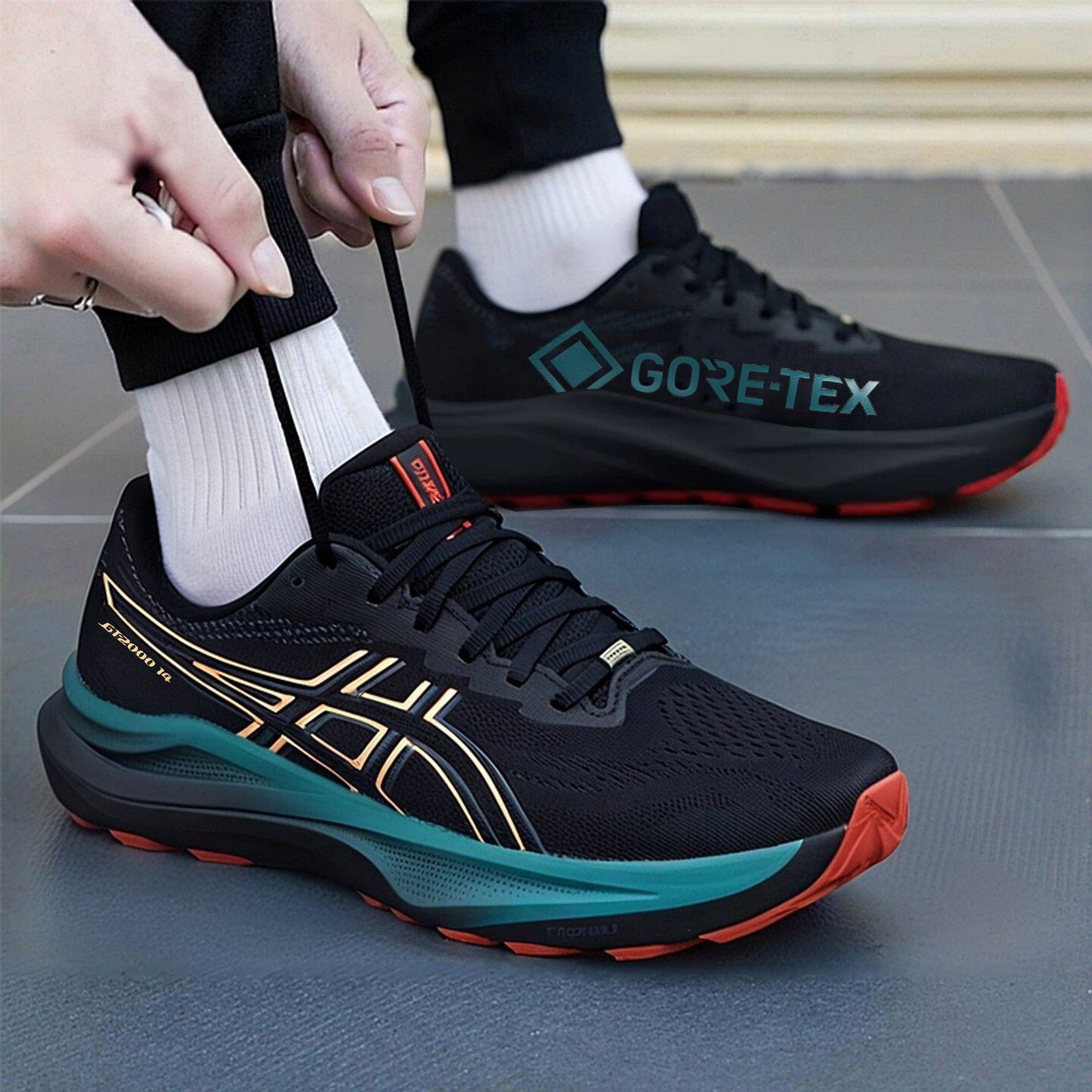 ASICS亚瑟士男鞋GT-2000 14GTX防泼水稳定支撑越野跑步鞋1011C058