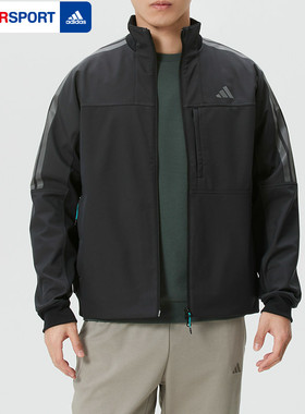 阿迪达斯外套男装2026新款运动服训练休闲跑步防风梭织夹克KR0932
