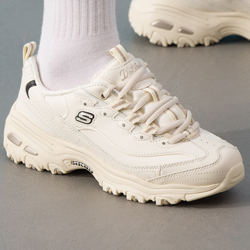 斯凯奇女鞋熊猫鞋2026春季新款运动鞋女款休闲鞋小白熊复古老爹鞋