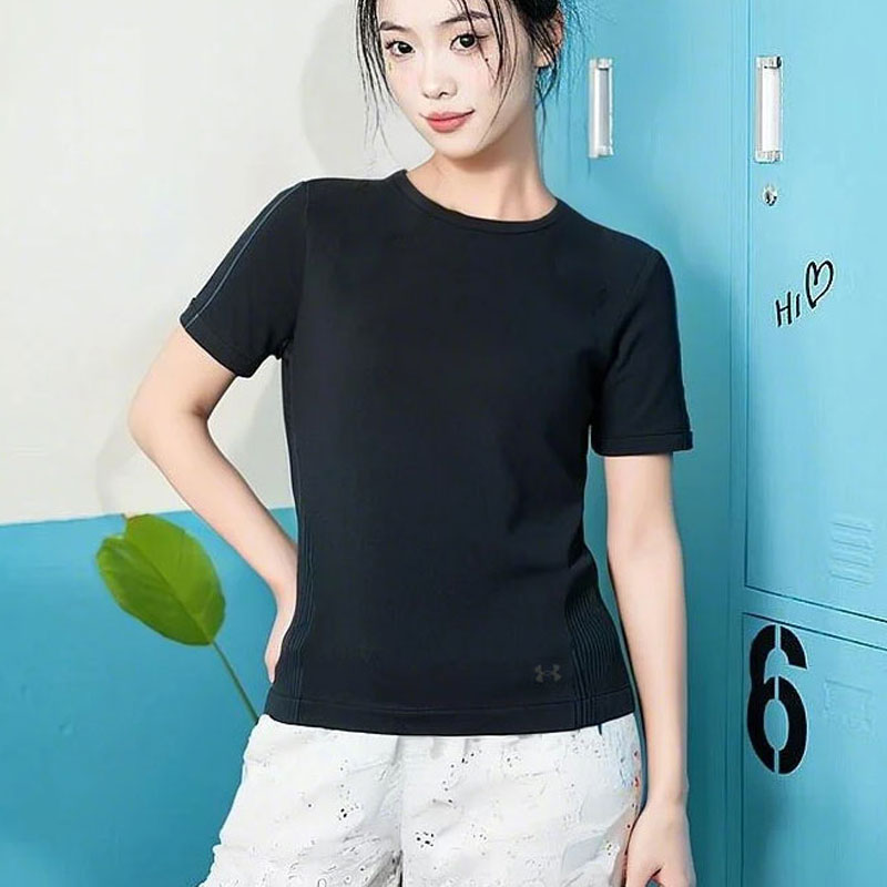 UA安德玛短袖T恤女子秋季跑步运动服健身训练速干衣透气圆领半袖