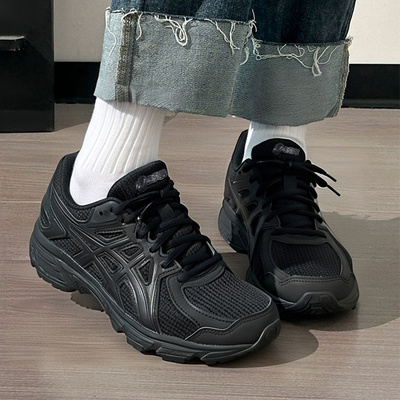 亚瑟士女鞋2026春季新款运动鞋JOG 100T黑武士休闲跑步鞋老爹鞋女