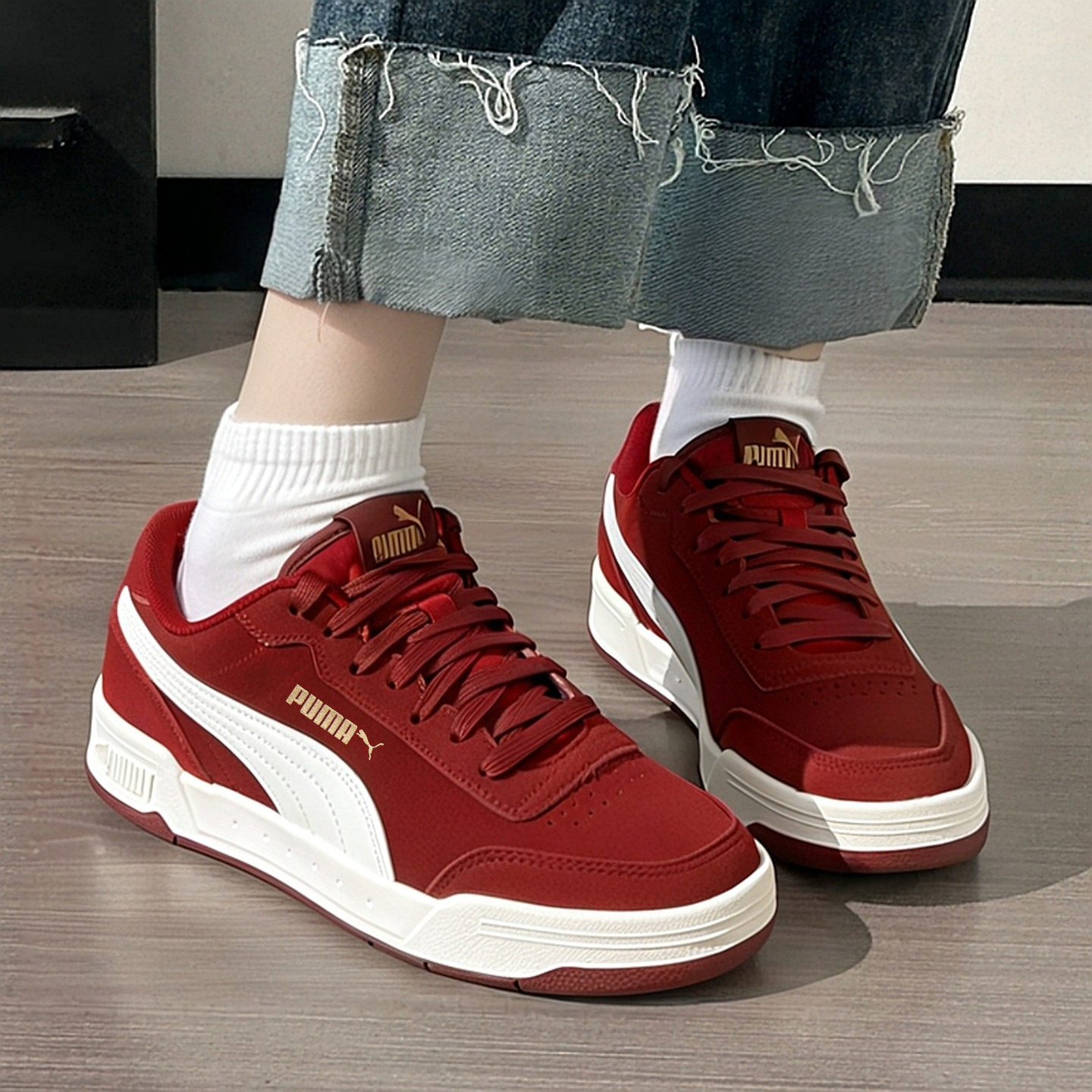Puma彪马板鞋男鞋女鞋本命年马年新年款红色情侣低帮休闲鞋370304,运动鞋new,运动休闲鞋,淘宝优惠券,粉丝福利购,淘宝优惠卷