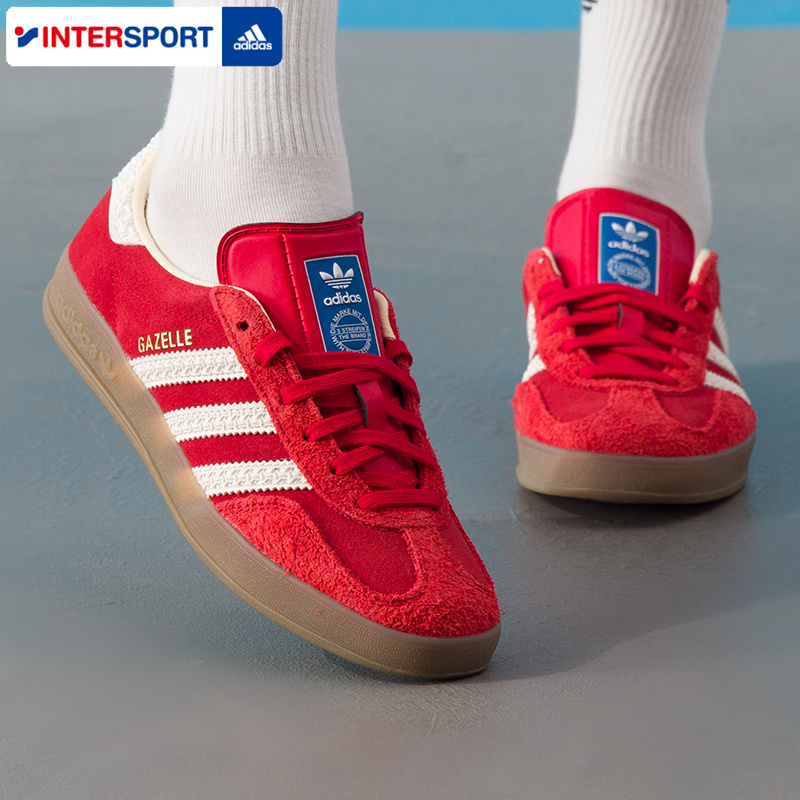 阿迪达斯红色休闲鞋男鞋女板鞋婚鞋运动鞋25新款德训低帮鞋IF1808