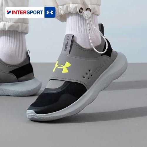 UA安德玛男鞋秋季新款一脚蹬穿脱休闲鞋轻便透气跑步鞋缓震运动鞋