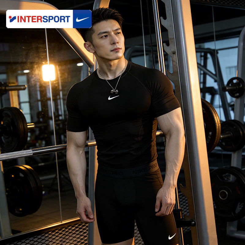 Nike耐克短袖T恤男装夏季新款运动服速干健身衣紧身上衣体恤半袖