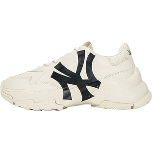 MLB官方 老爹鞋女鞋男鞋秋季新款厚底NY白色鞋子运动鞋情侣休闲鞋