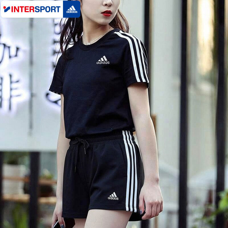 adidas阿迪达斯运动套装女装短袖短裤夏季新款跑步休闲健身运动服