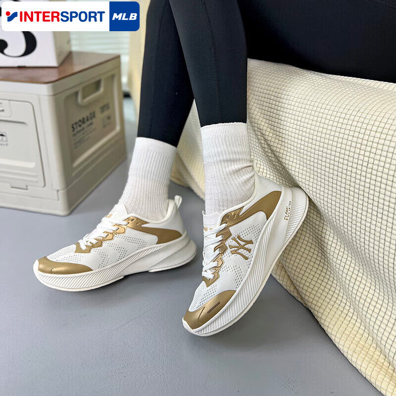 MLB官方NY logo男鞋女鞋秋季新款运动鞋网面鞋子休闲鞋3ASHATF3N