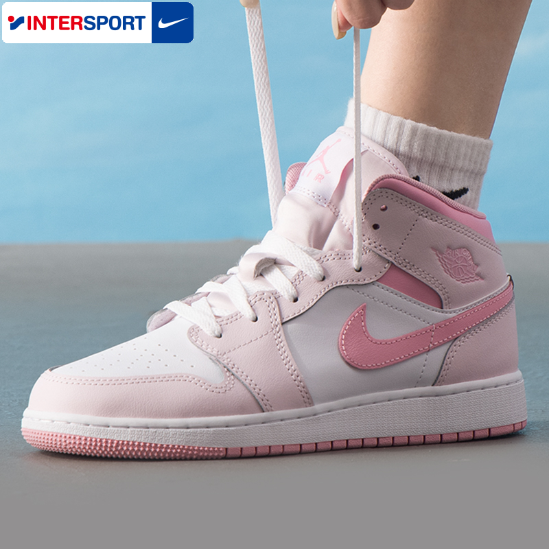 耐克女鞋2025冬季新款运动鞋AJ1大童篮球鞋高帮休闲鞋板鞋DQ8423