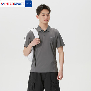 透气POLO衫 Columbia哥伦比亚商务T恤男装 短袖 速干半袖 AJ3614 夏季